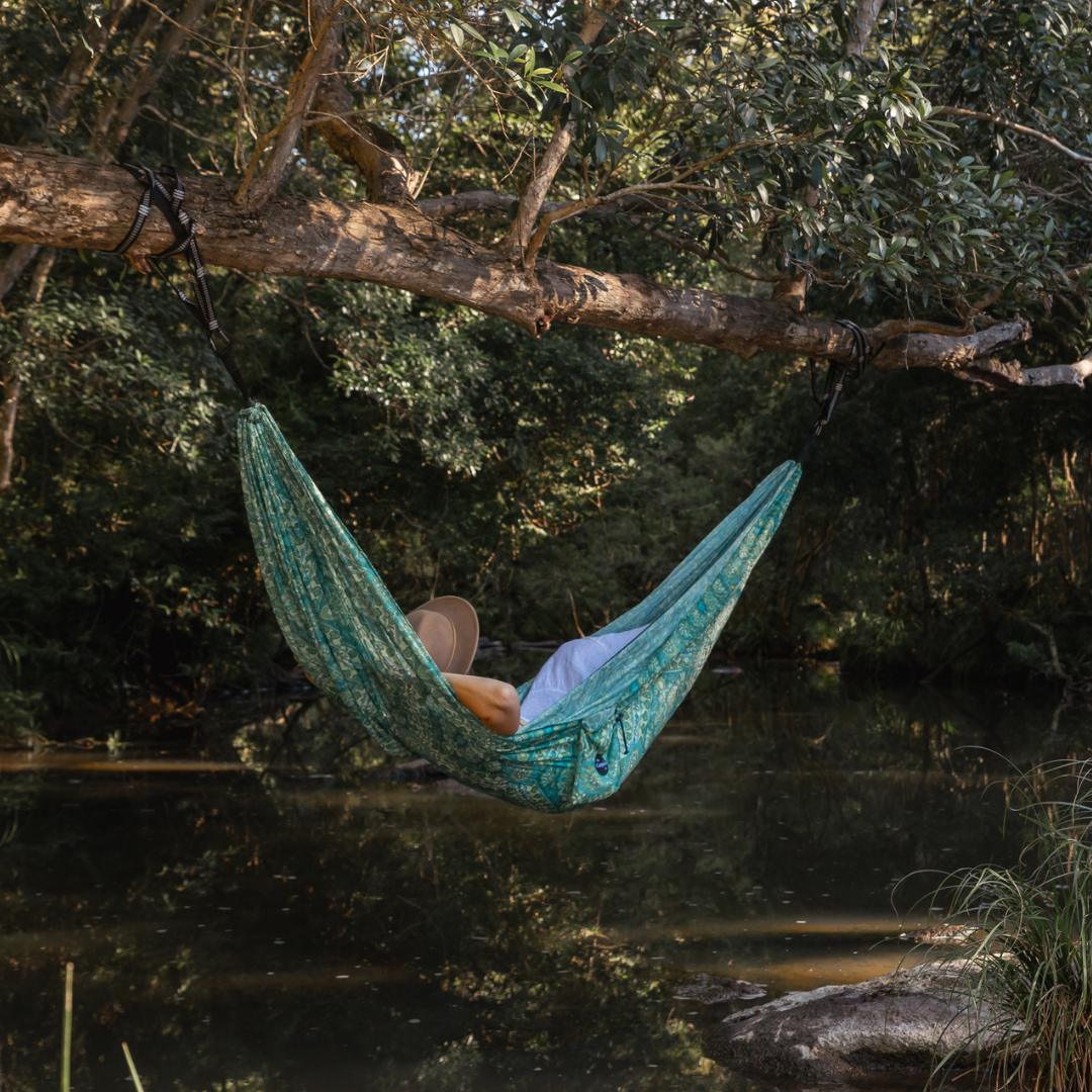 Seafoam Blooms Double Camping Hammock