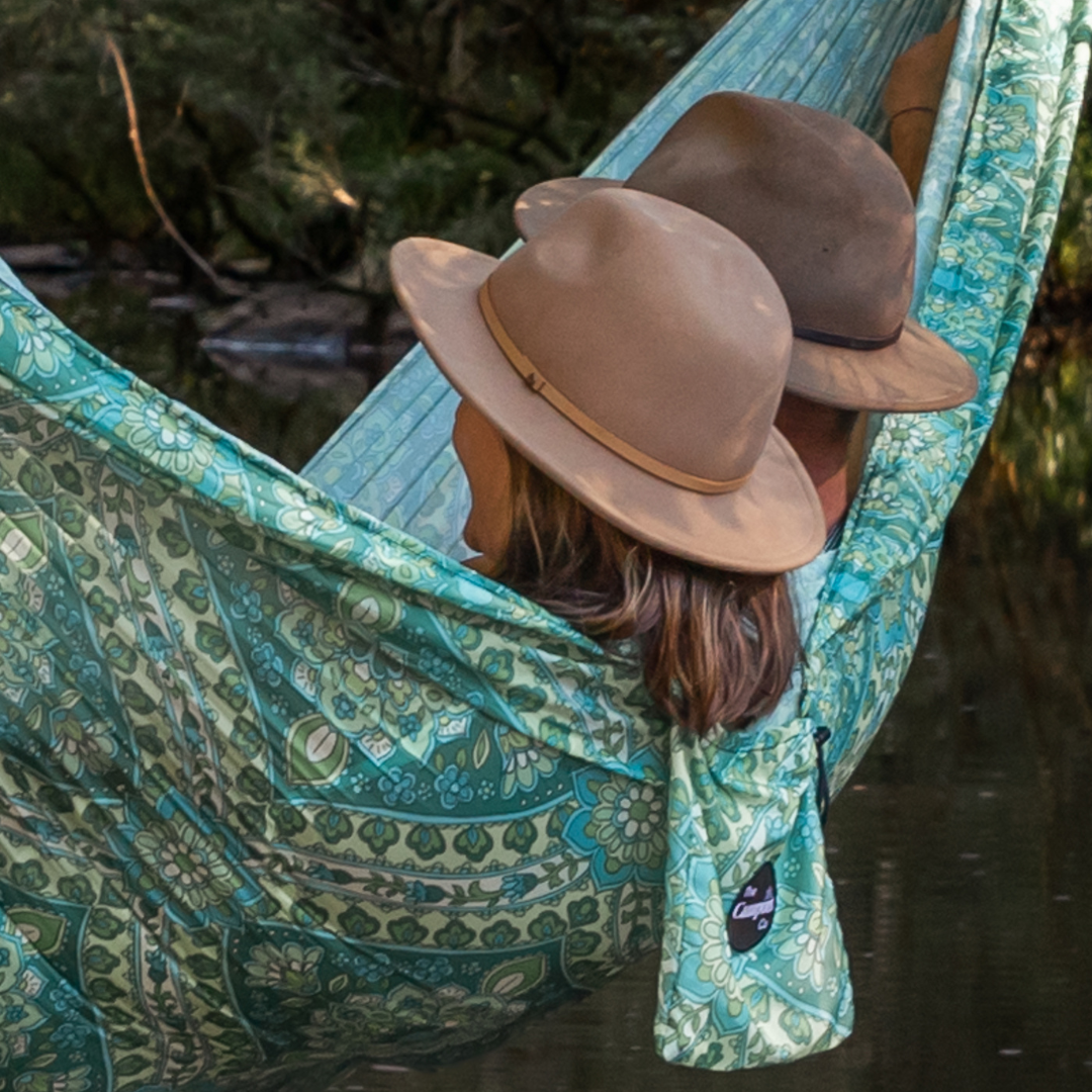 Seafoam Blooms Double Camping Hammock