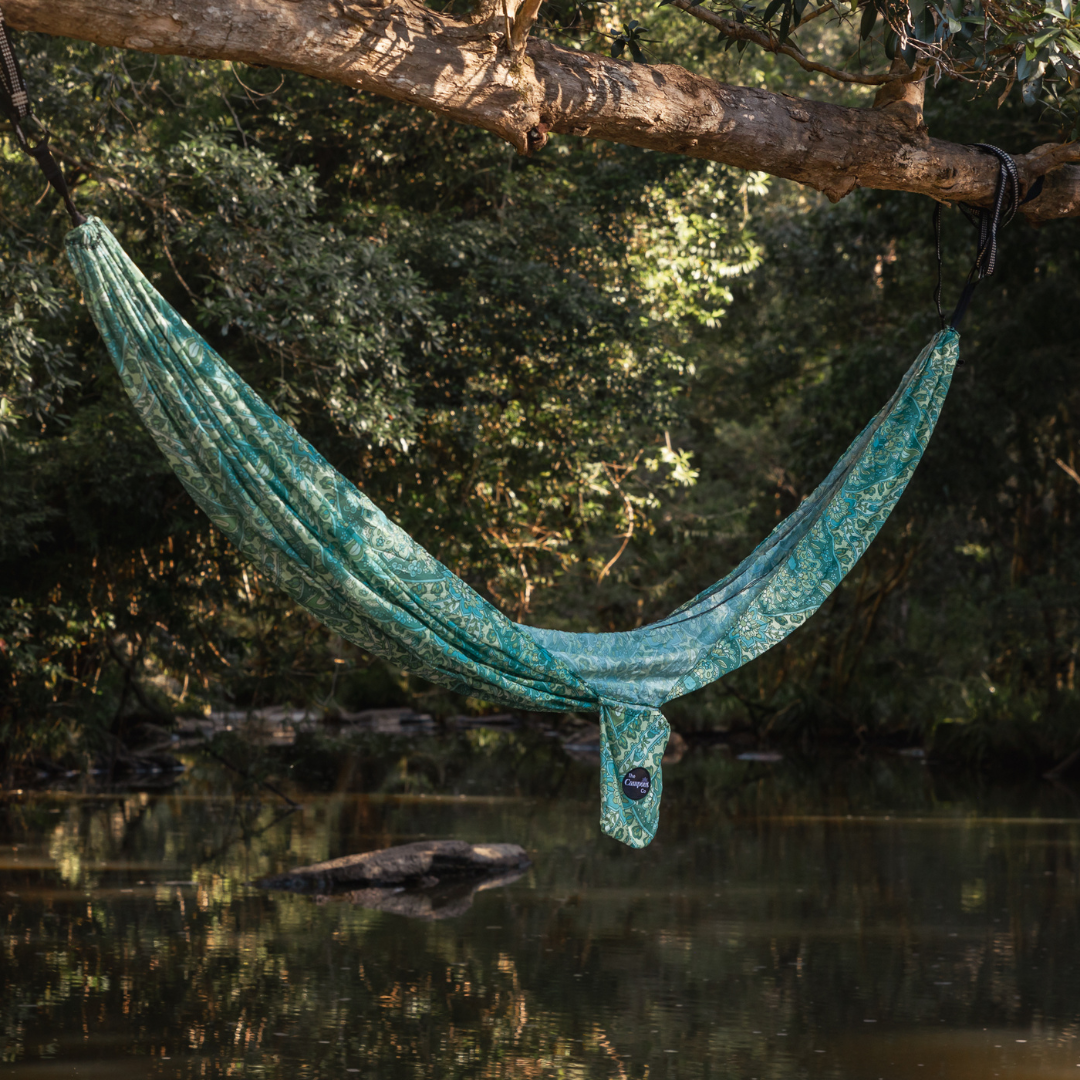 Seafoam Blooms Double Camping Hammock