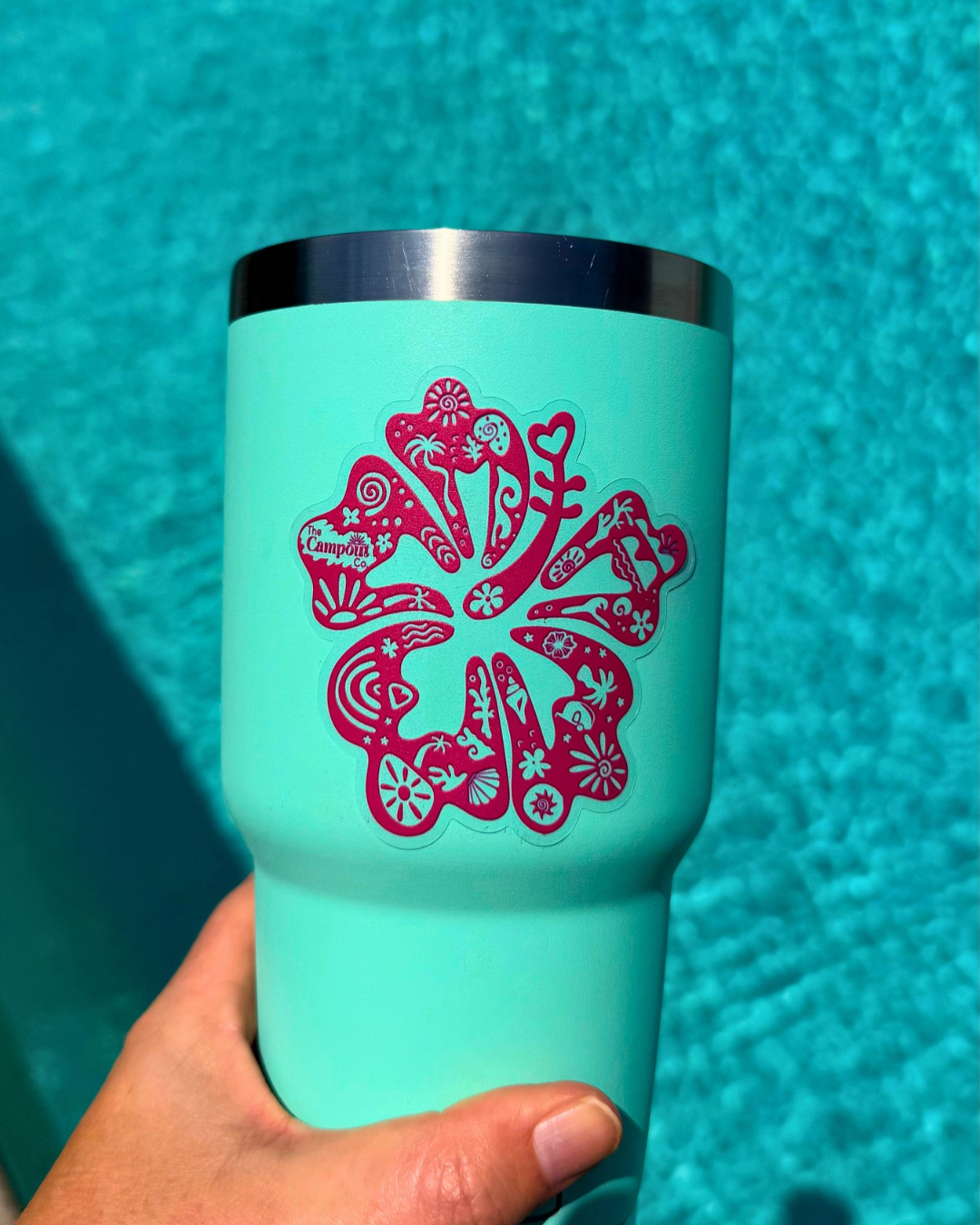 Hibiscus Clear Vinyl Sticker
