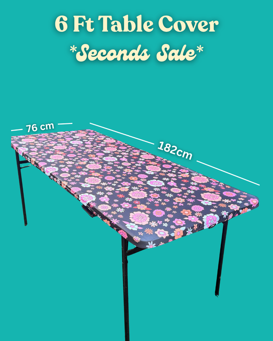 *Seconds Sale* 6 Ft Midnight Bloom Stretch Camping Table Cover