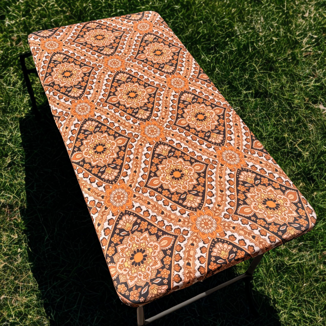 4ft Wildfire Blooms Stretch Camping Table Cover