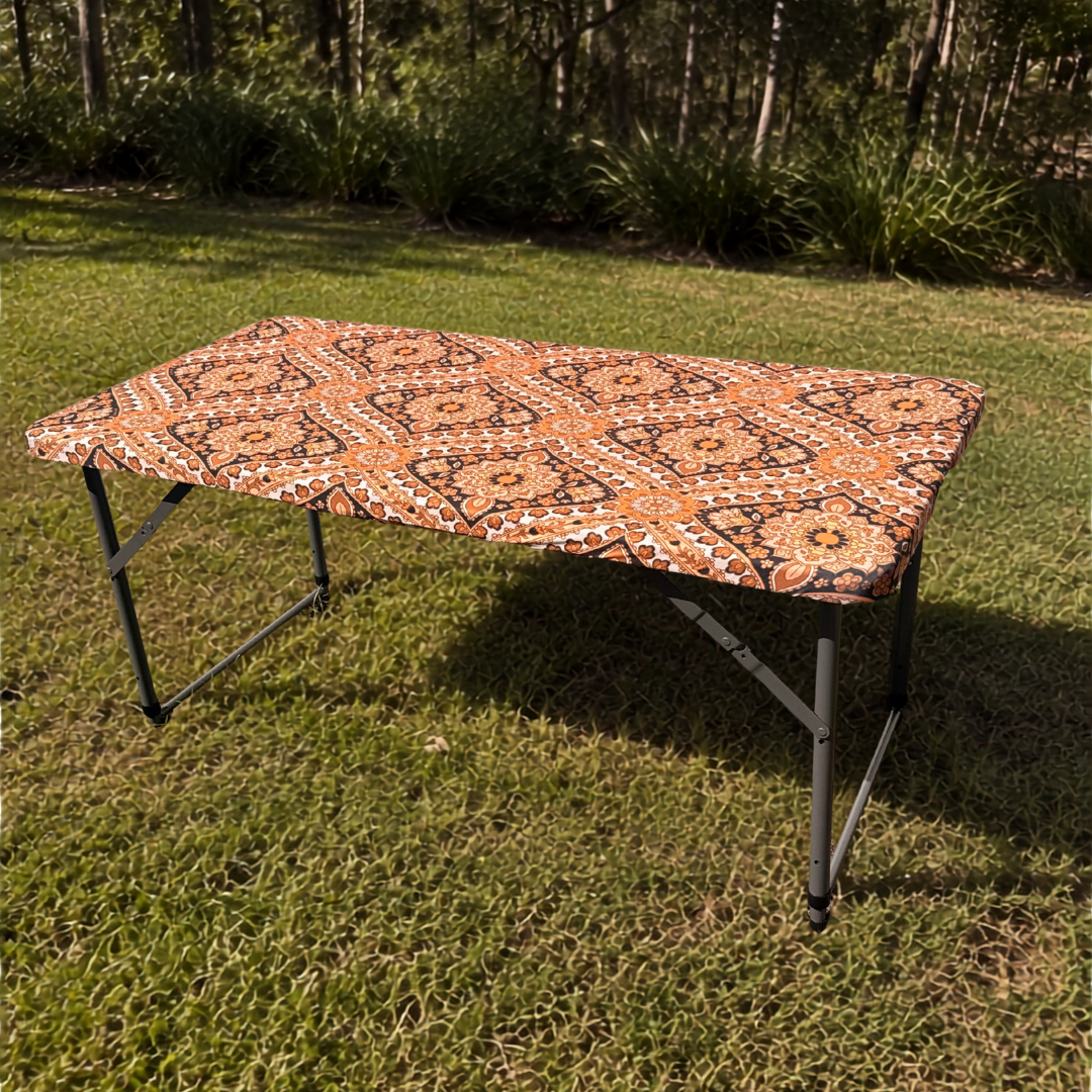 4ft Wildfire Blooms Stretch Camping Table Cover