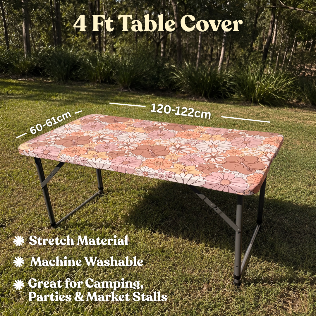 4ft Bare Boho Stretch Camping Table Cover
