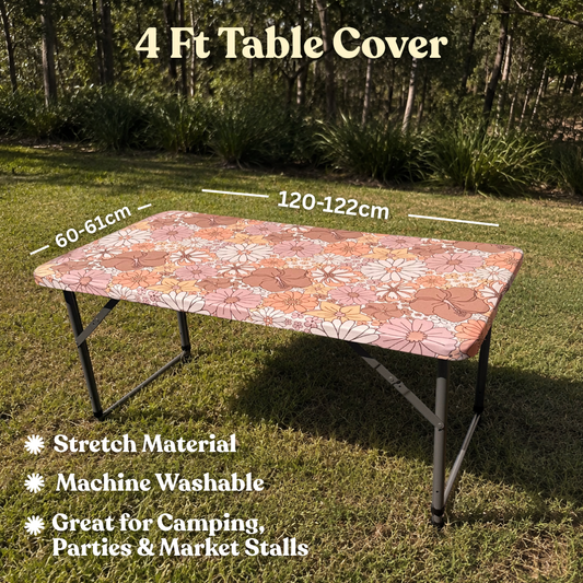 4ft Bare Boho Stretch Camping Table Cover