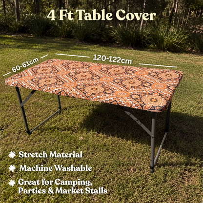 4ft Wildfire Blooms Stretch Camping Table Cover
