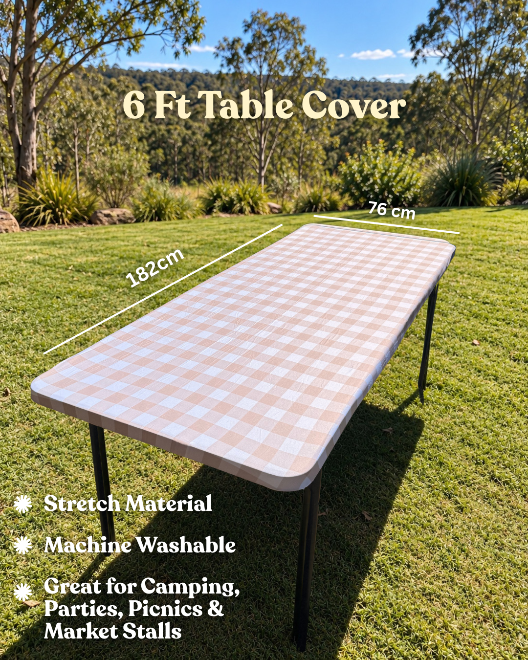 Sandy Stretch Camping Table Cover