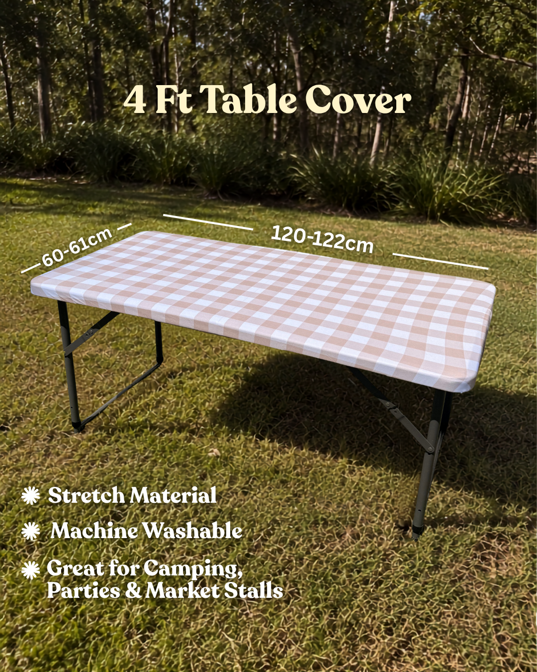 Sandy Stretch Camping Table Cover