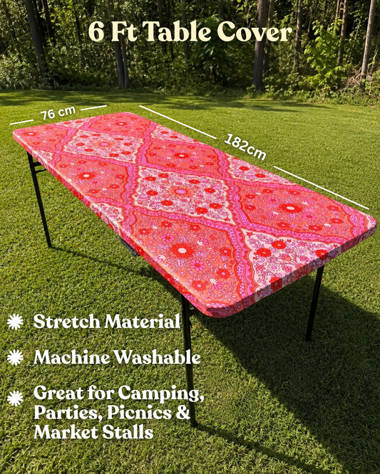 6 Ft Rosita Stretch Camping Table Cover