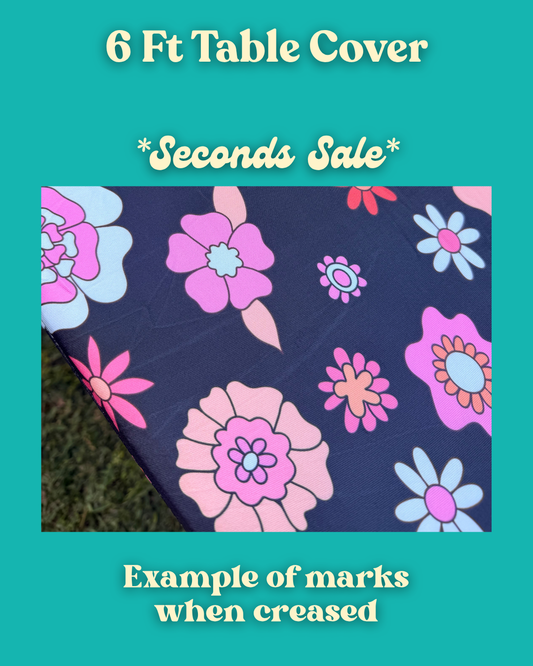 *Seconds Sale* 6 Ft Midnight Bloom Stretch Camping Table Cover
