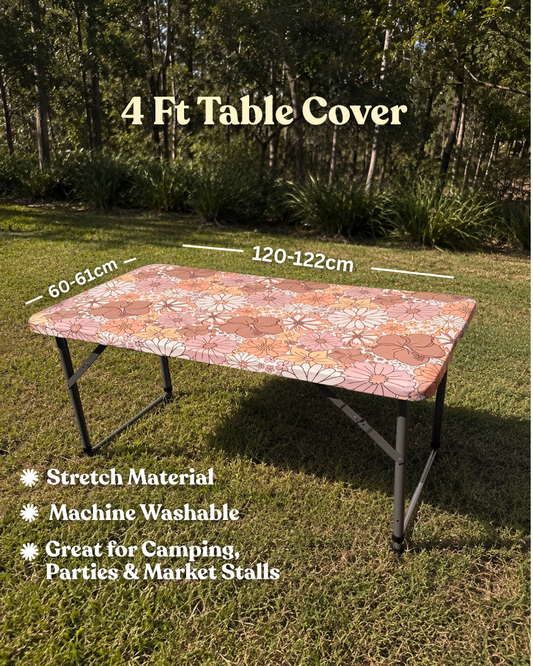 4ft Bare Boho Stretch Camping Table Cover