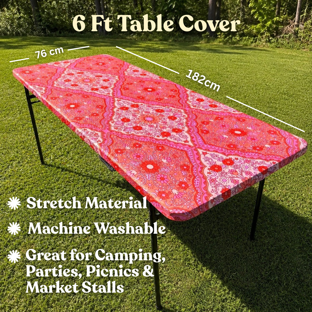 6 Ft Rosita Stretch Camping Table Cover