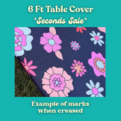 *Seconds Sale* 6 Ft Midnight Bloom Stretch Camping Table Cover