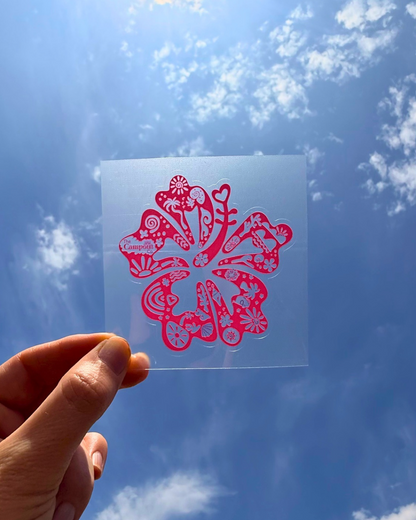 Hibiscus Clear Vinyl Sticker