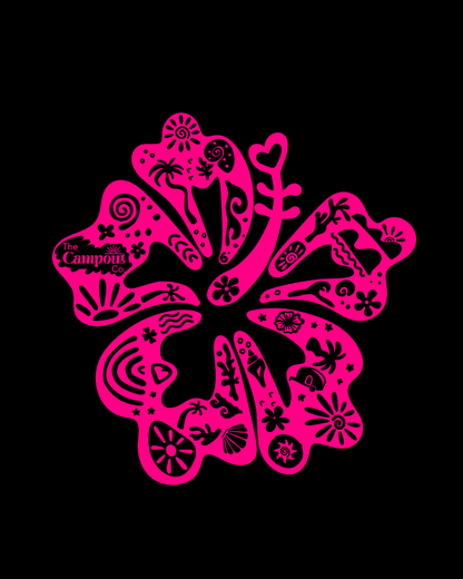 Hibiscus Clear Vinyl Sticker
