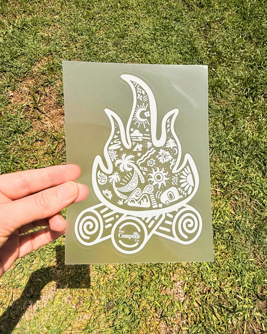 Campfire Clear Vinyl Sticker